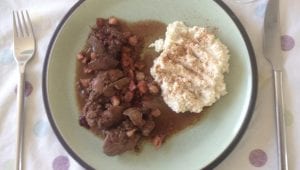 Kippenlevertjes met keto puree