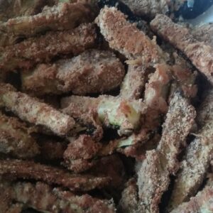 Keto patat met courgette en aubergine
