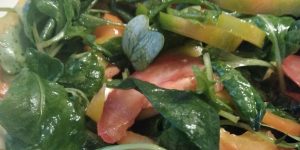 Keto salade van radijsblaadjes
