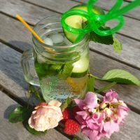 Water met komkommer en munt